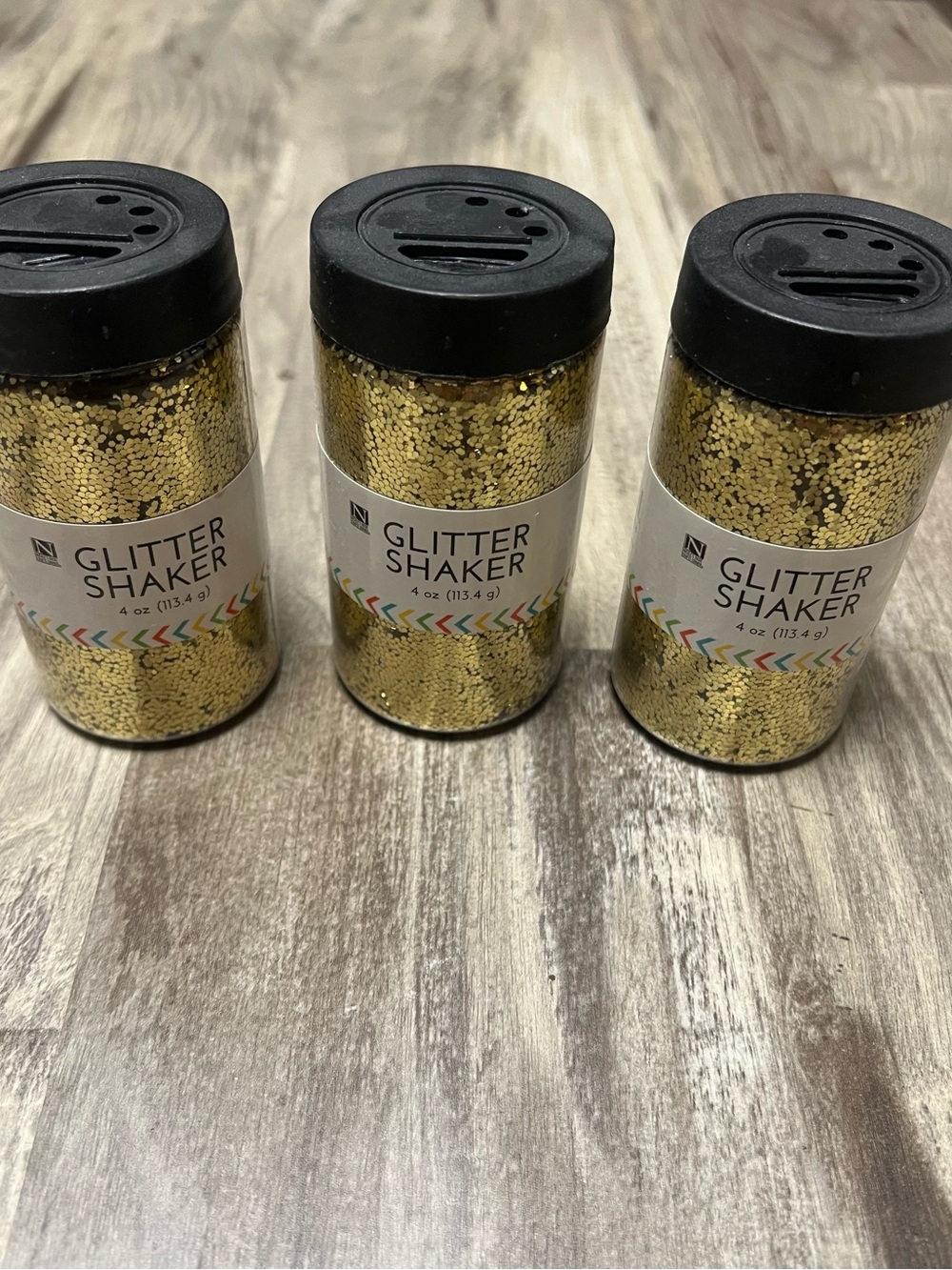 Nicole Gold Glitter Shaker Set - Metallic Gold Party Craft Glitter